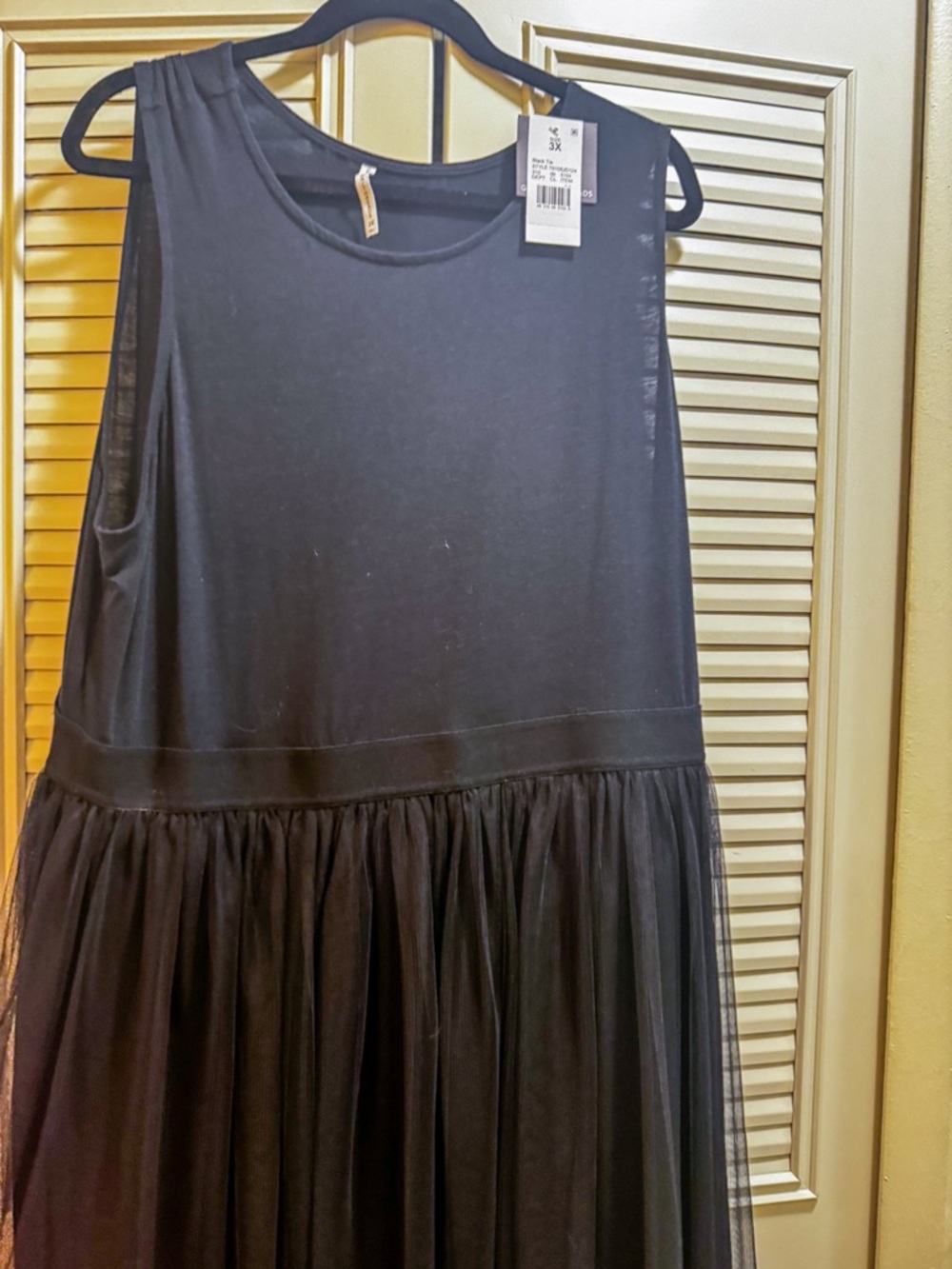 Black Tulle-Overlay Girls' Dress